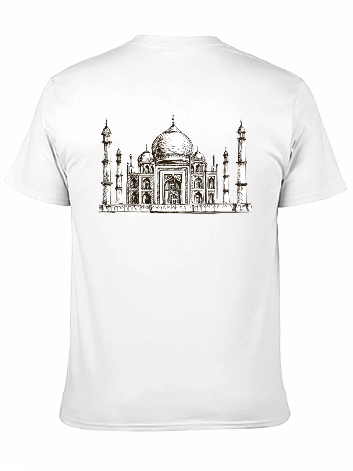 Taj Mahal Graphic Print Black T-Shirt