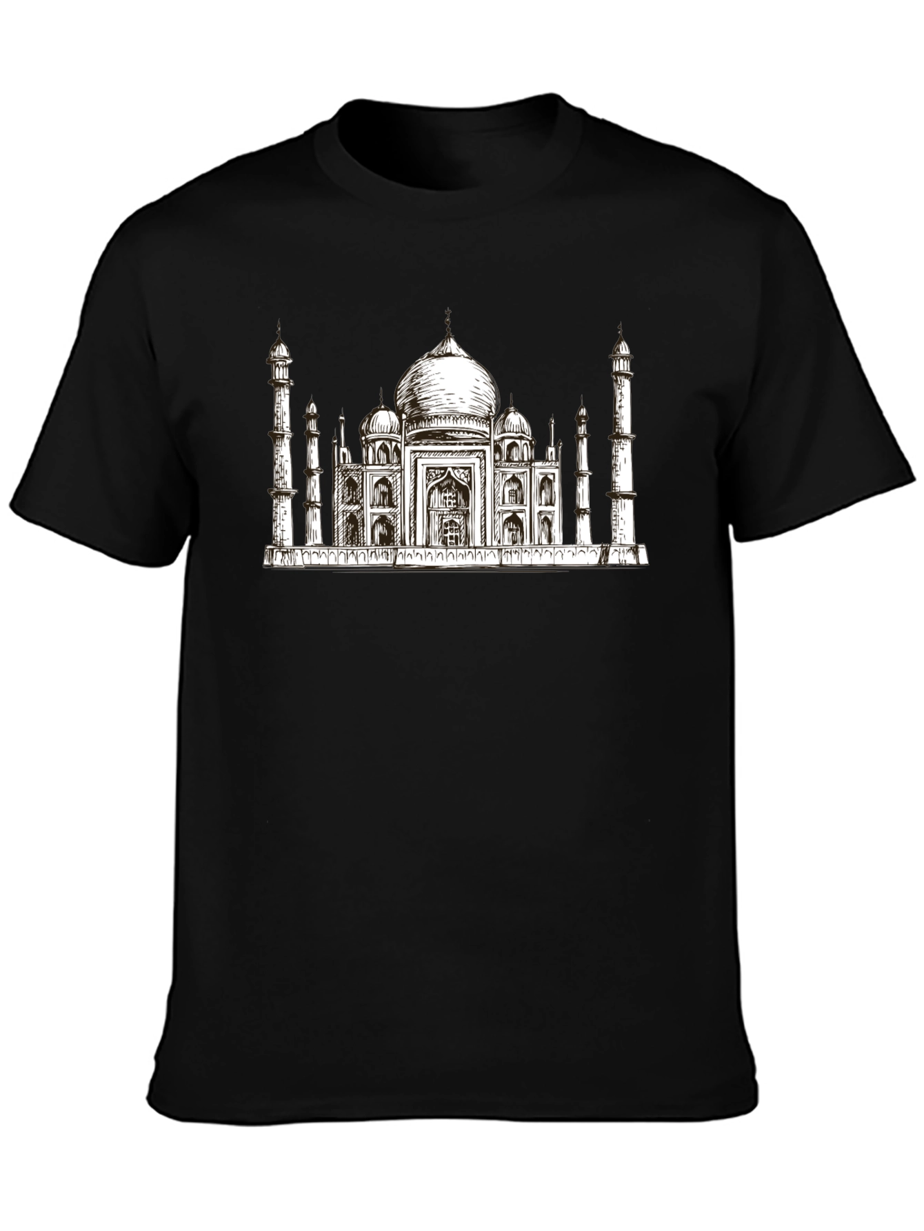 Taj Mahal Graphic Print Black T-Shirt