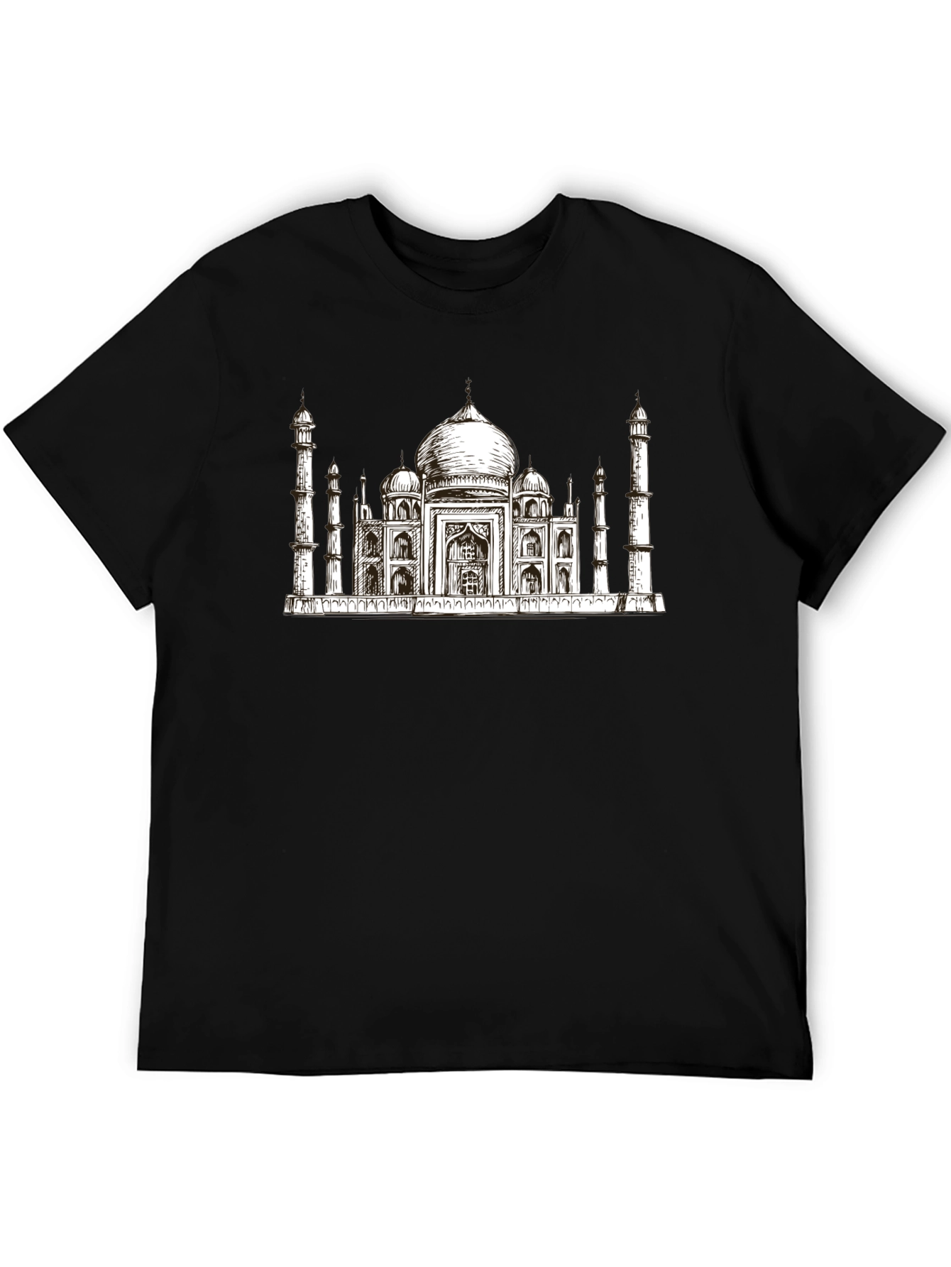 Taj Mahal Graphic Print Black T-Shirt