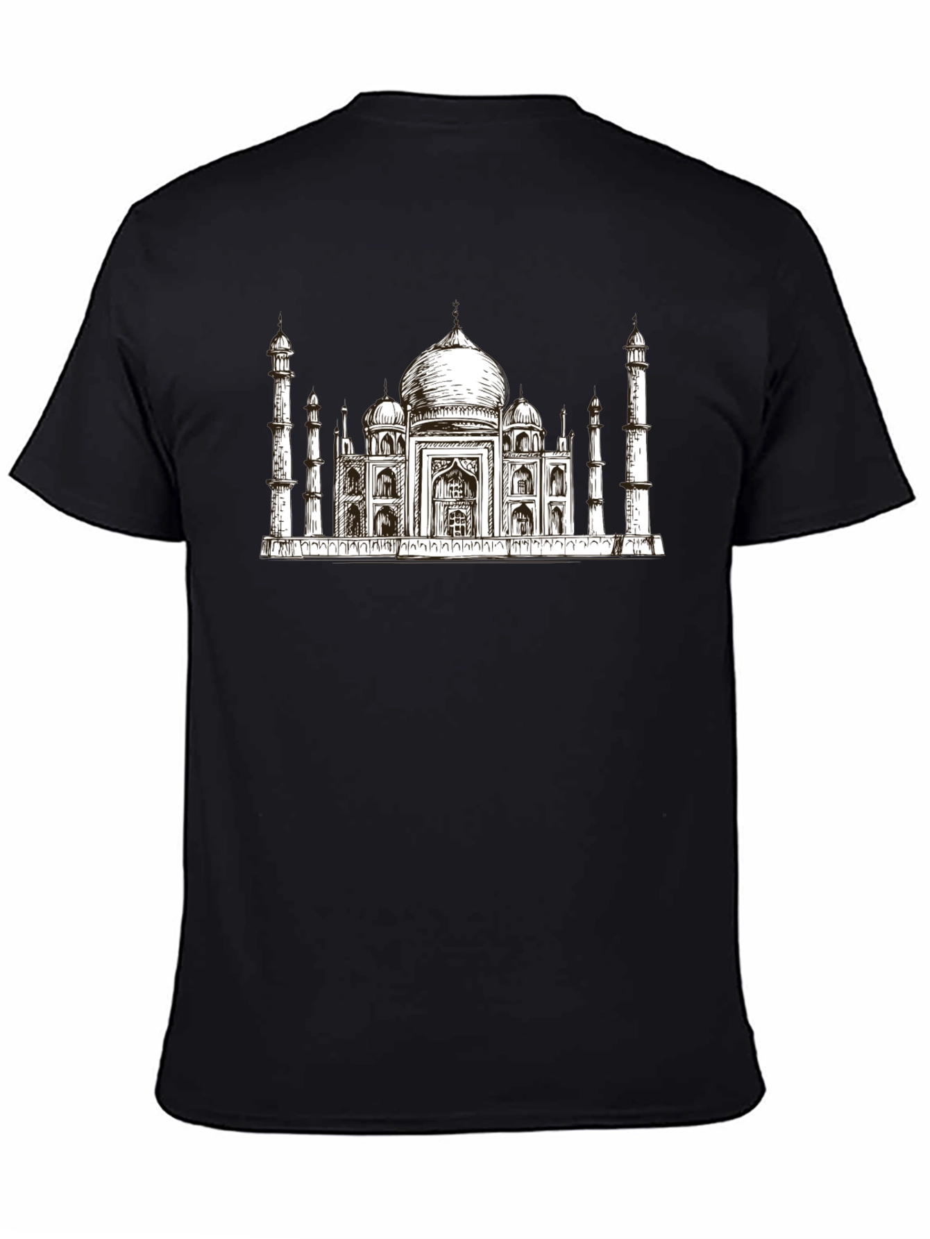 Taj Mahal Graphic Print Black T-Shirt
