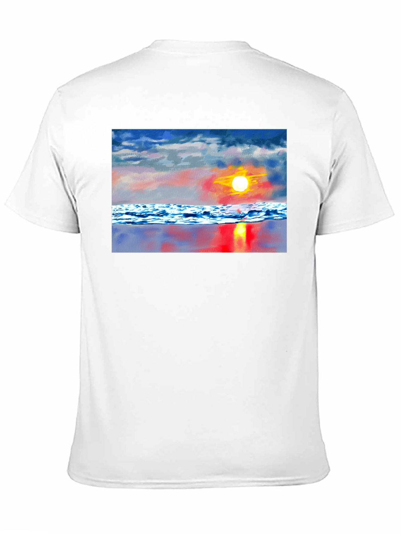 Sunset Beach Graphic Tee - Black Cotton T-Shirt