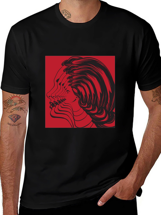 Abstract Portrait Graphic Tee - Black Unisex T-Shirt