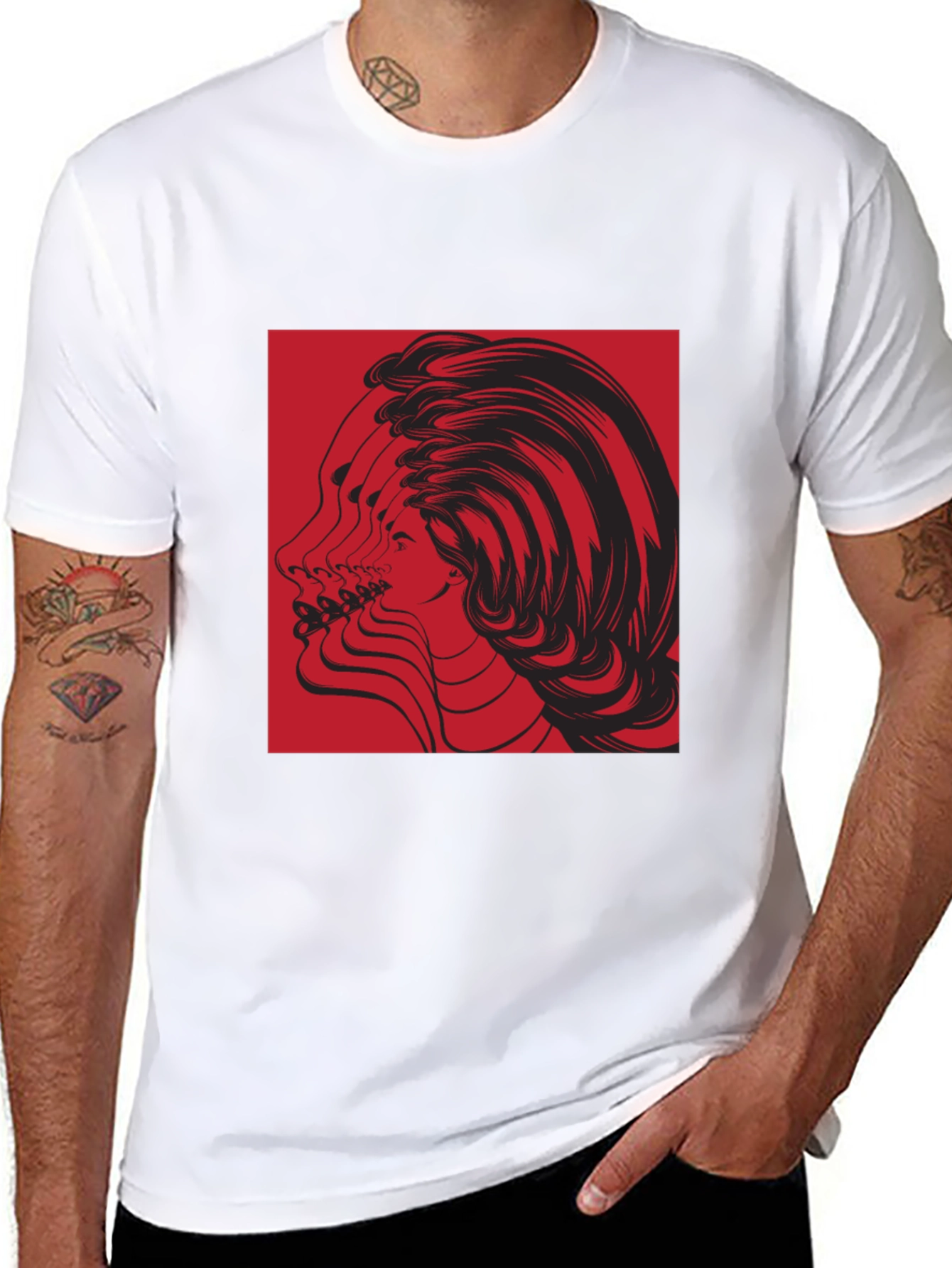 Abstract Portrait Graphic Tee - Black Unisex T-Shirt