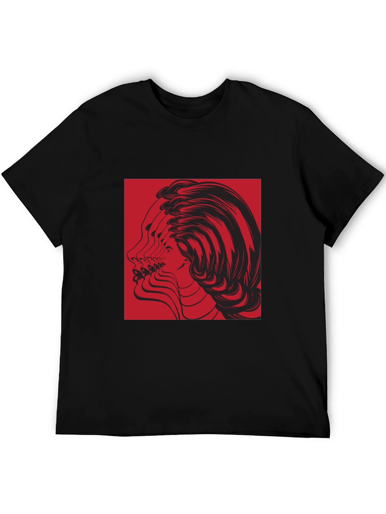 Abstract Portrait Graphic Tee - Black Unisex T-Shirt
