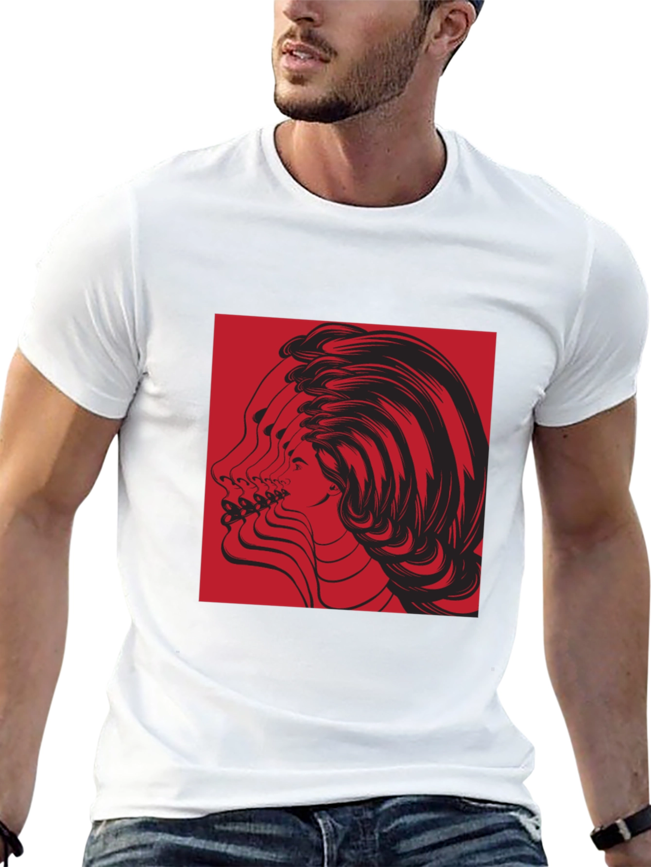 Abstract Portrait Graphic Tee - Black Unisex T-Shirt