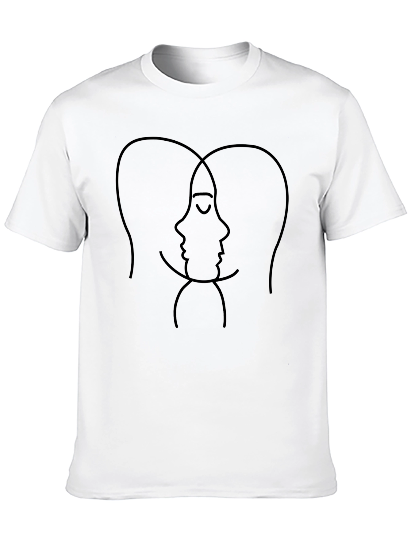 Abstract Faces Graphic Black T-Shirt