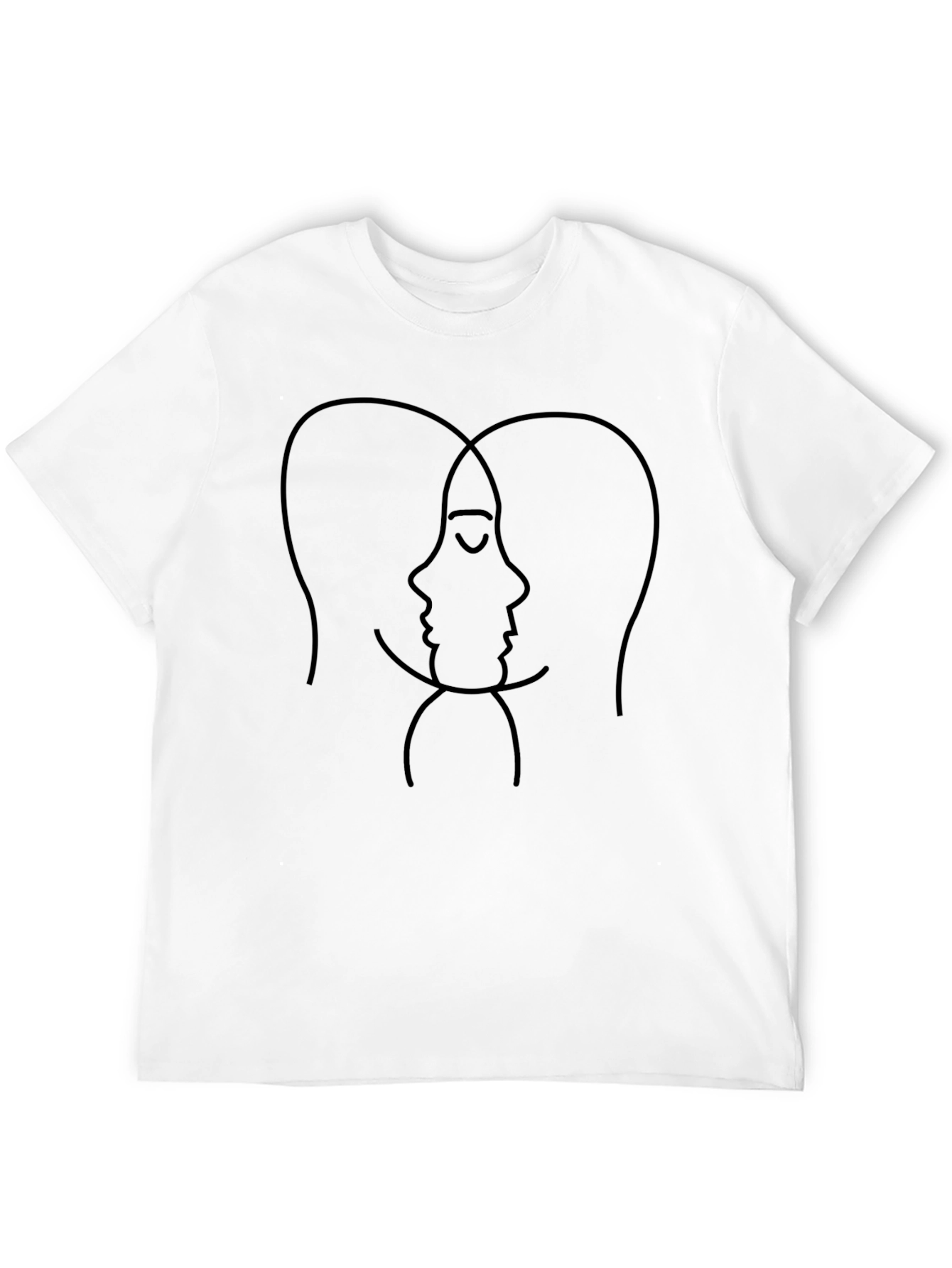 Abstract Faces Graphic Black T-Shirt