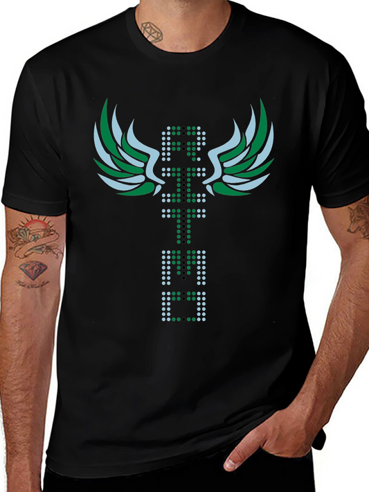 Abstract Graphic Tee - Black Crew Neck