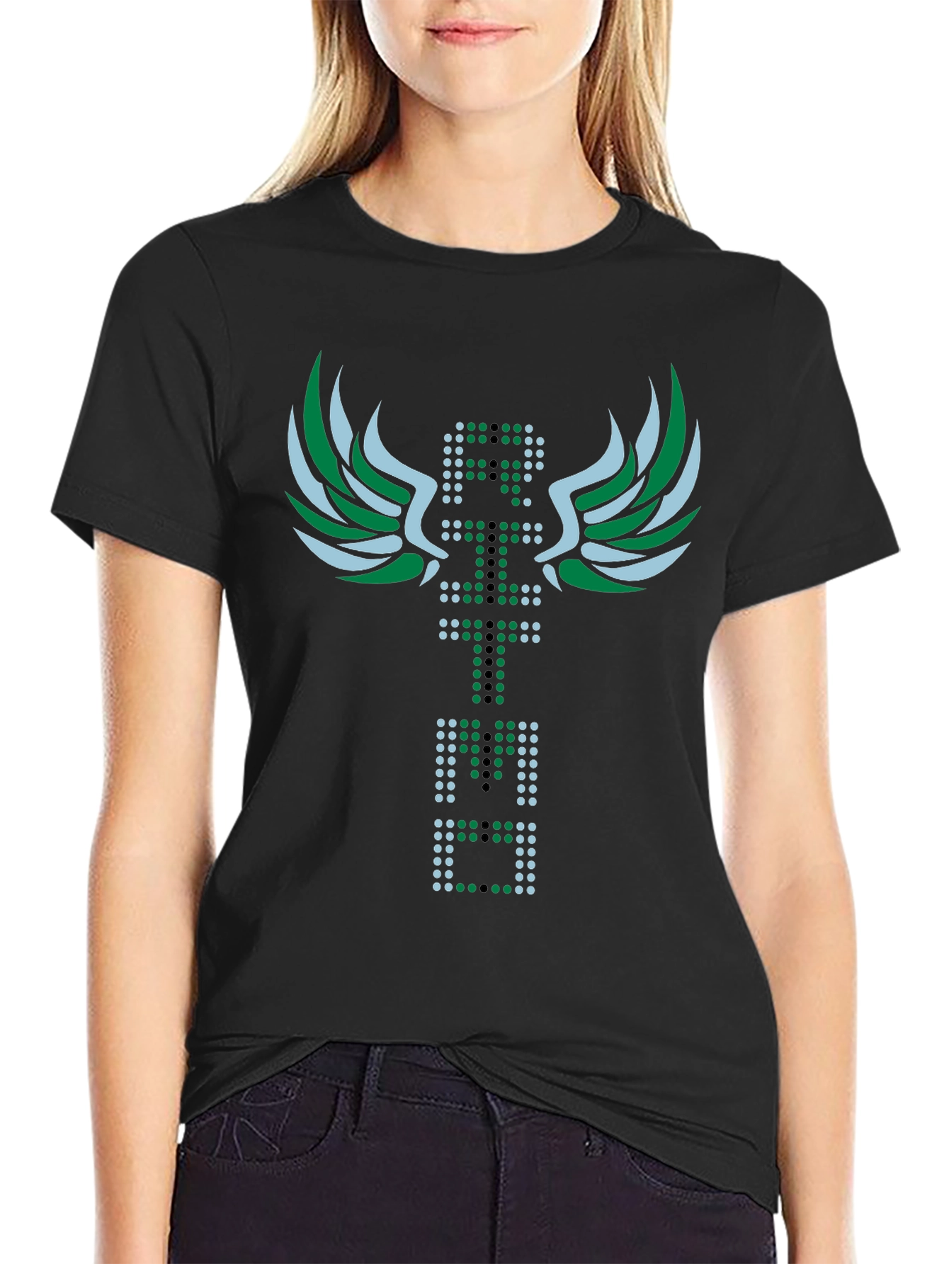 Abstract Graphic Tee - Black Crew Neck