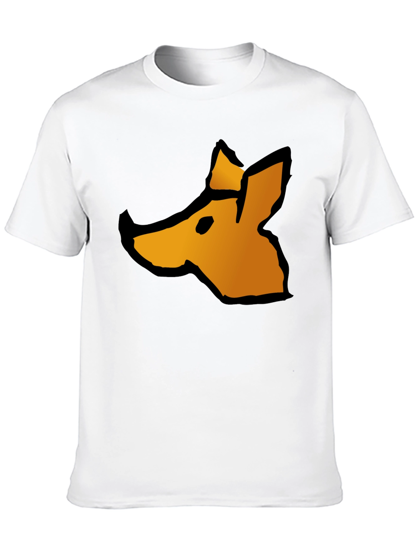 Abstract Fox Graphic Tee - Casual Black T-Shirt