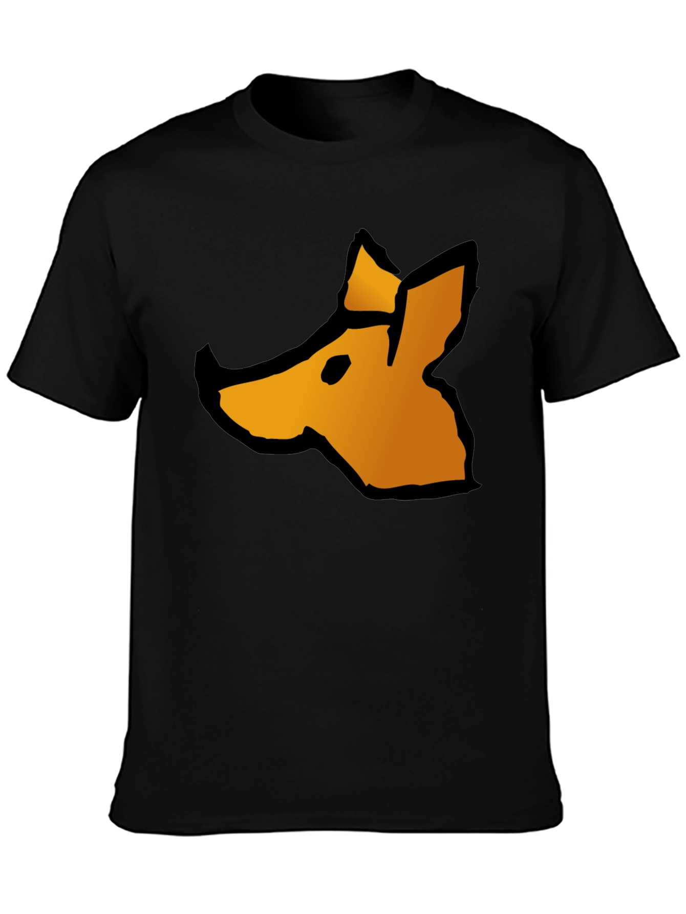 Abstract Fox Graphic Tee - Casual Black T-Shirt