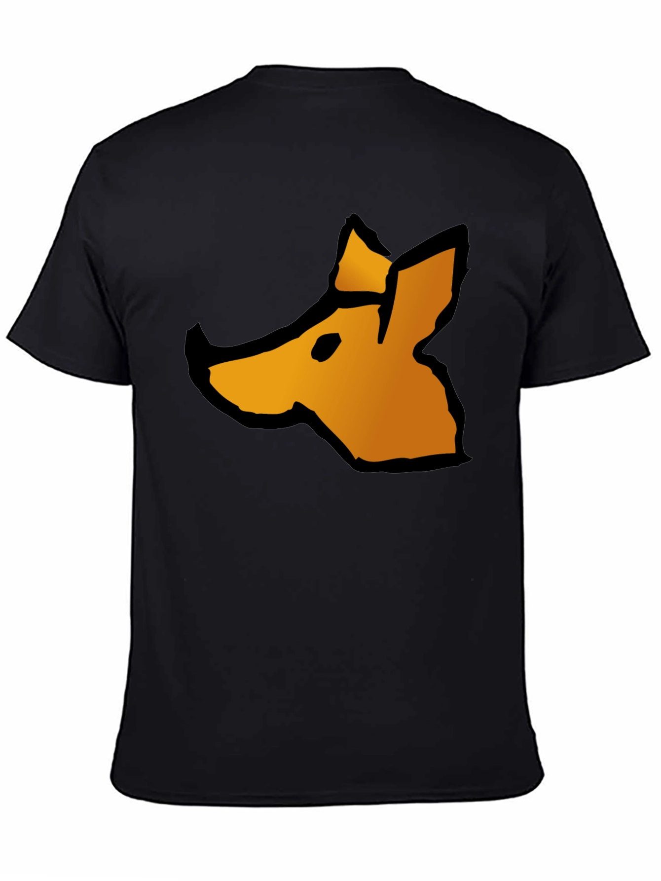 Abstract Fox Graphic Tee - Casual Black T-Shirt