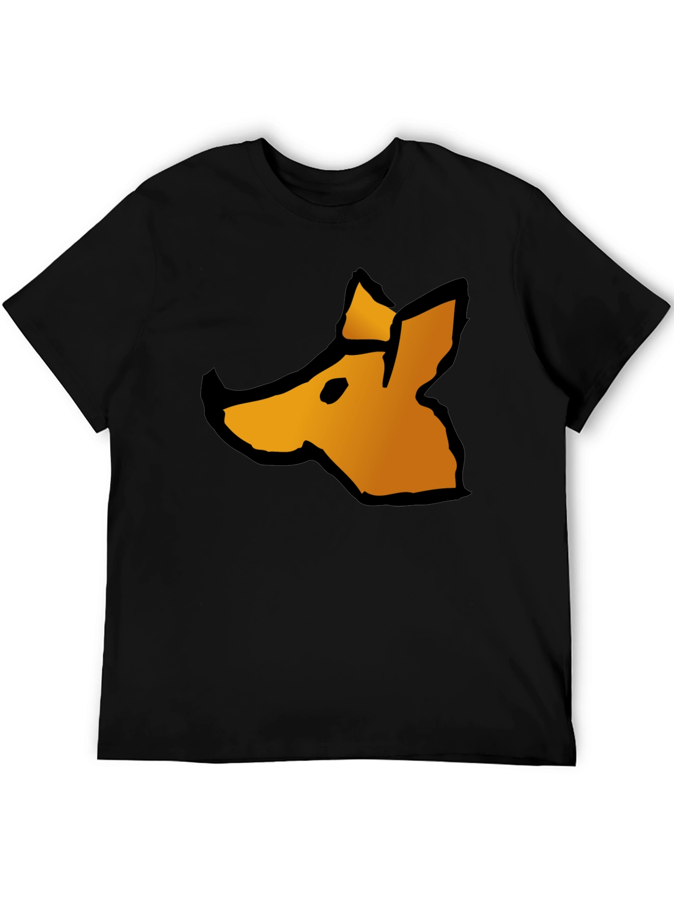 Abstract Fox Graphic Tee - Casual Black T-Shirt