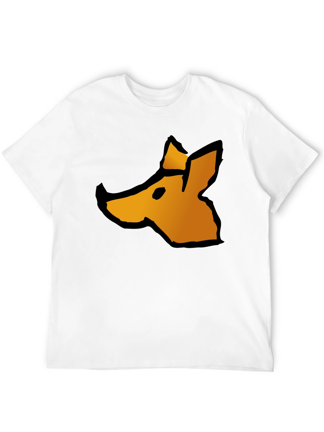 Abstract Fox Graphic Tee - Casual Black T-Shirt