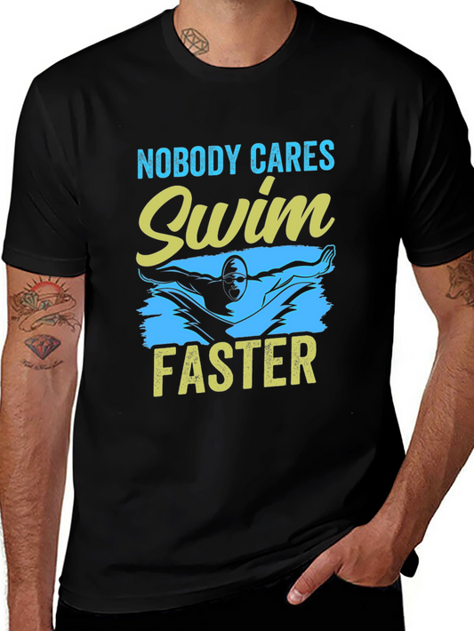 Swim Faster Graphic Tee - Black