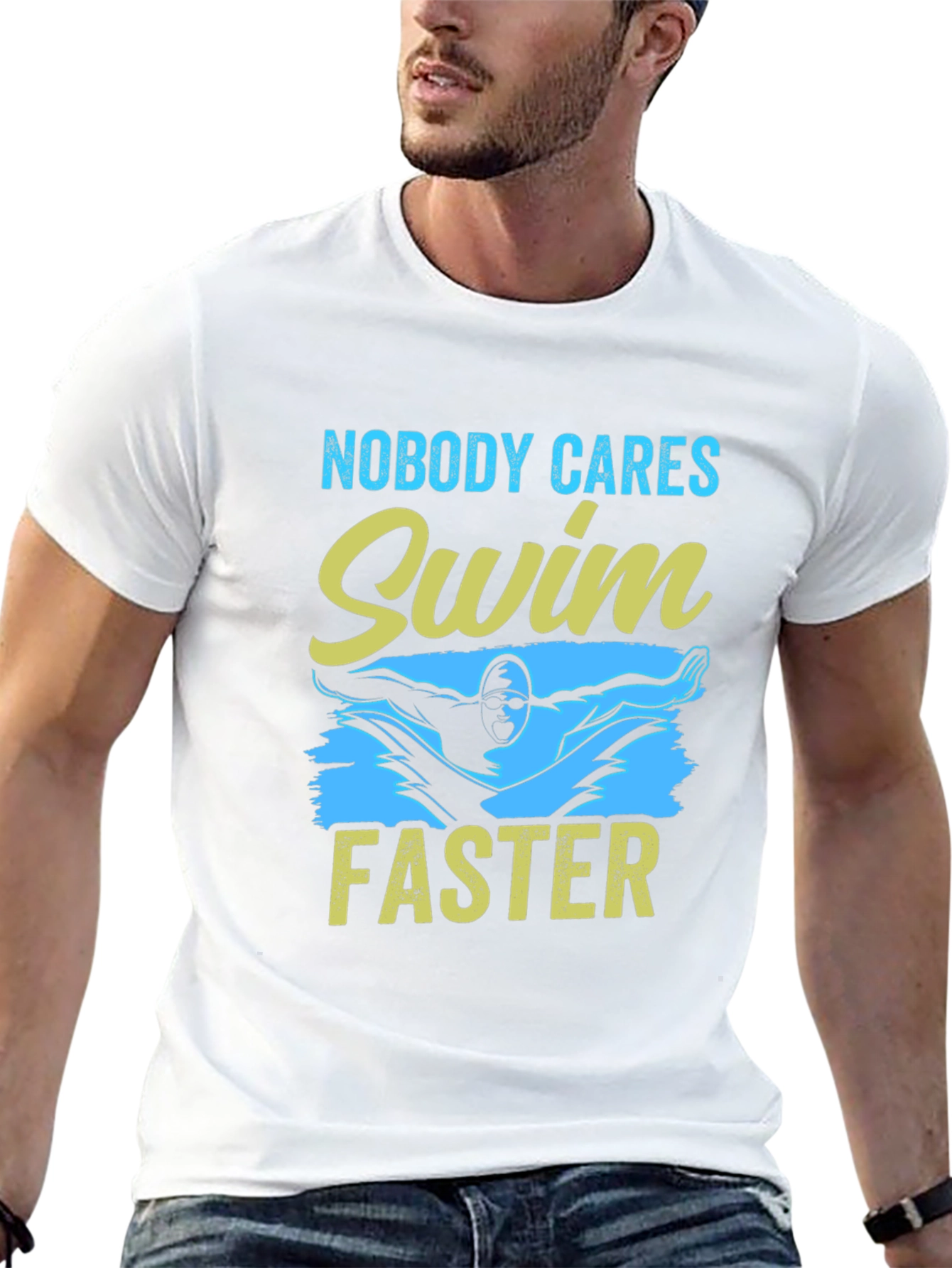 Swim Faster Graphic Tee - Black