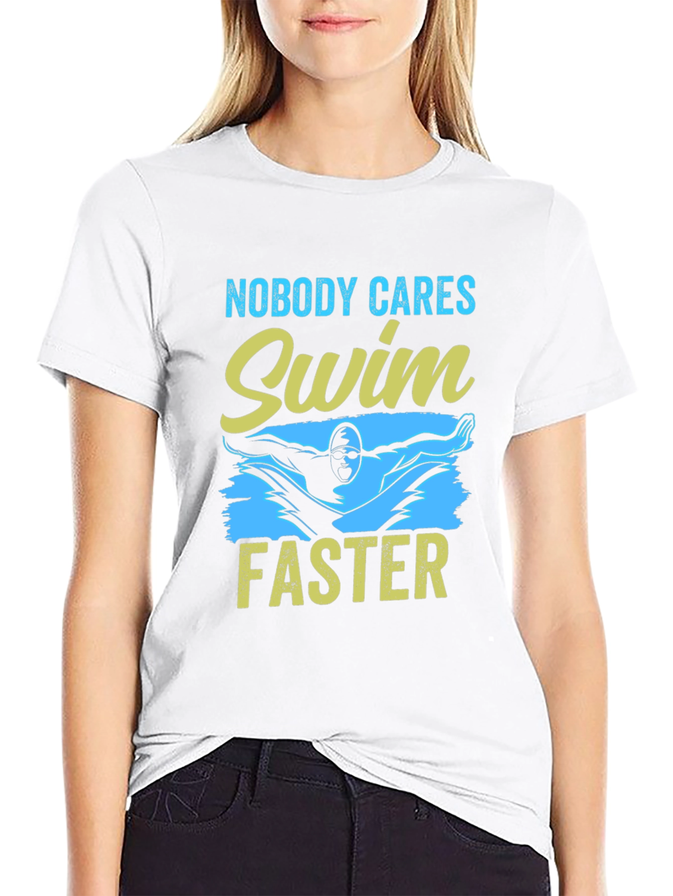 Swim Faster Graphic Tee - Black
