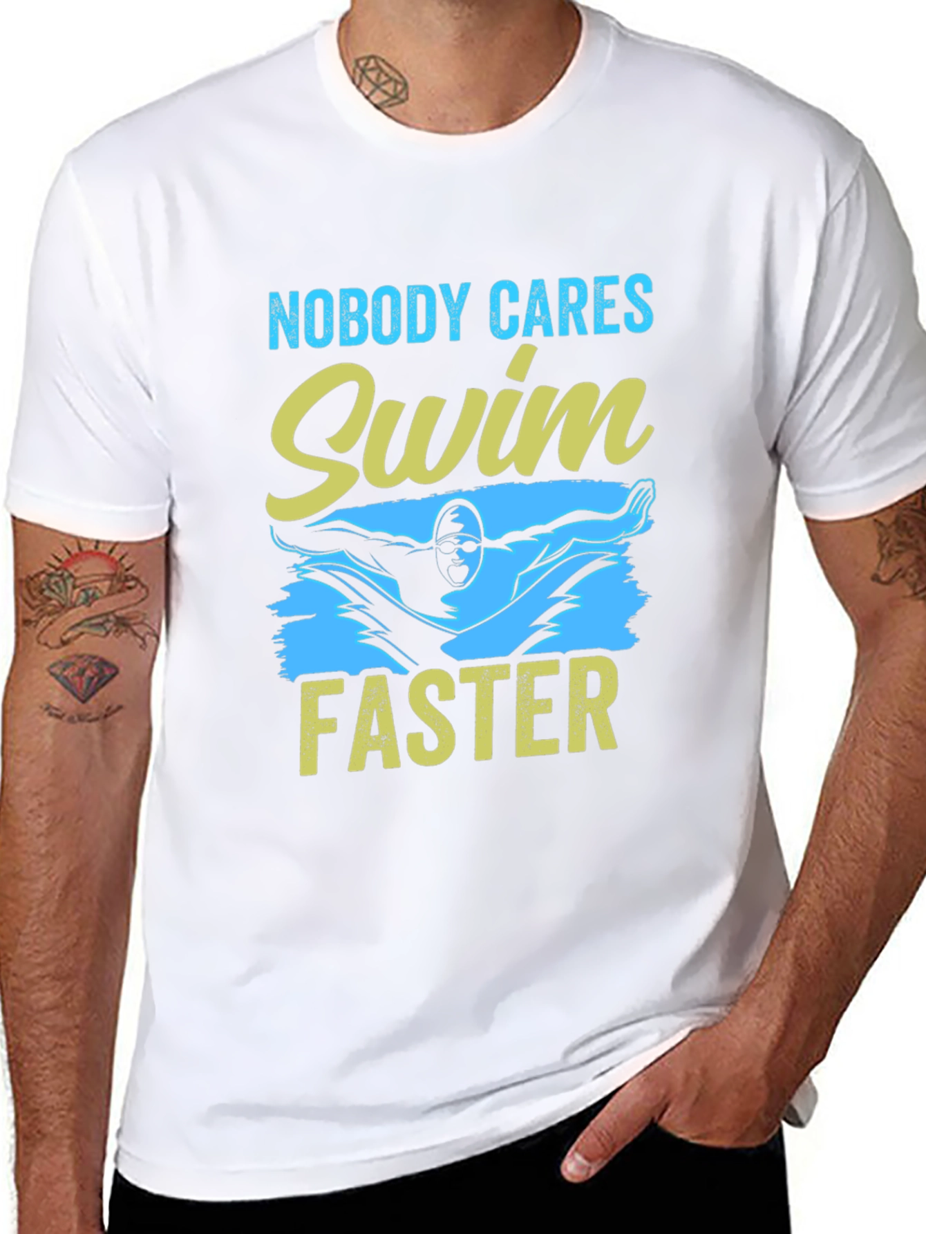 Swim Faster Graphic Tee - Black
