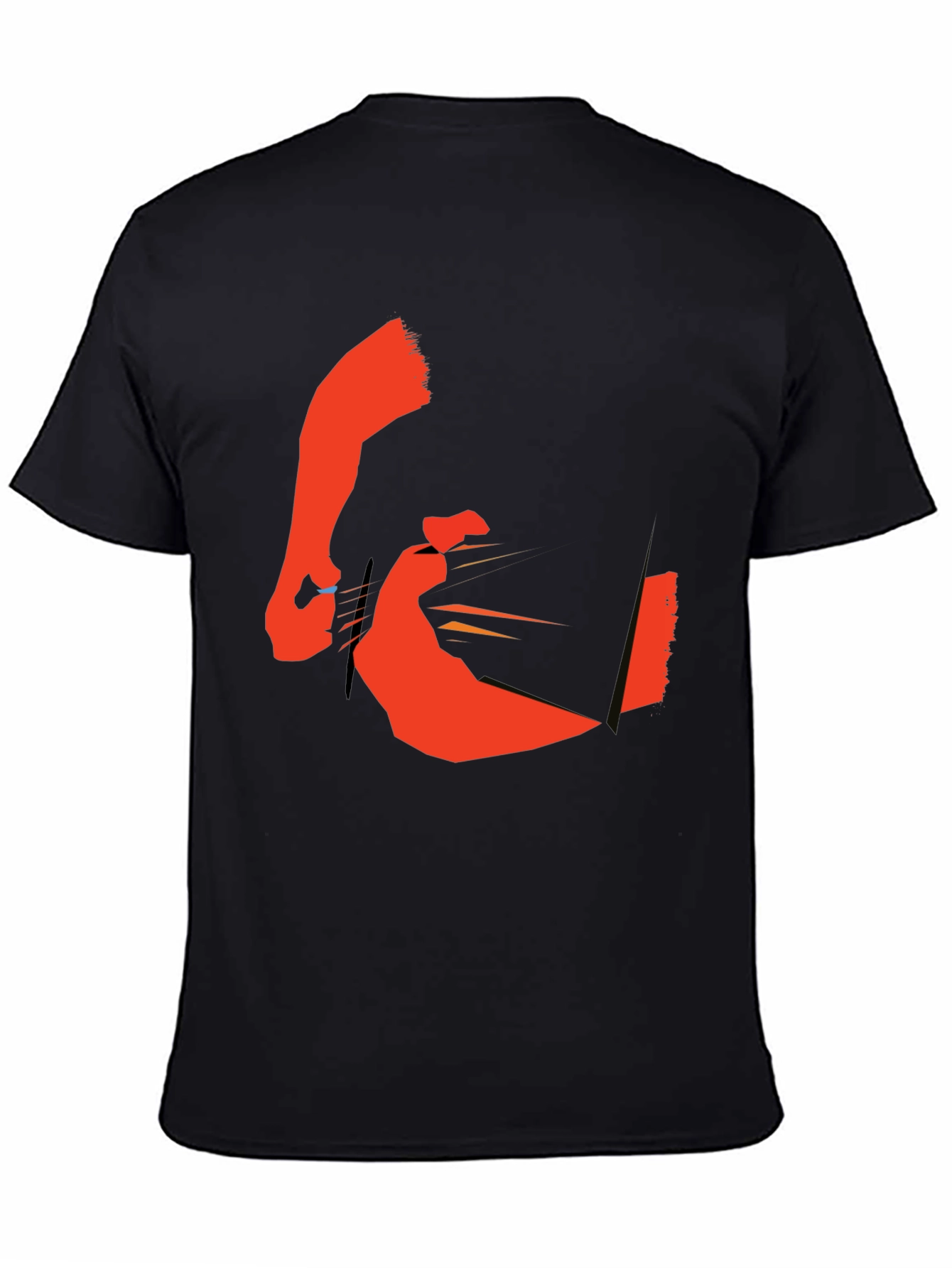 Abstract Graphic Black Crew Neck T-Shirt