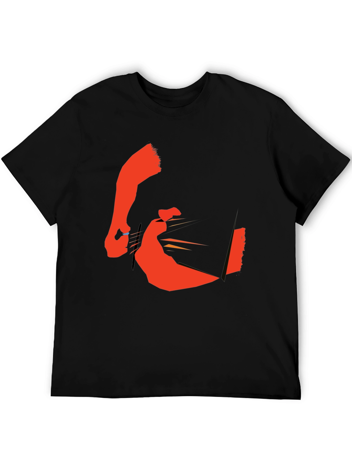 Abstract Graphic Black Crew Neck T-Shirt