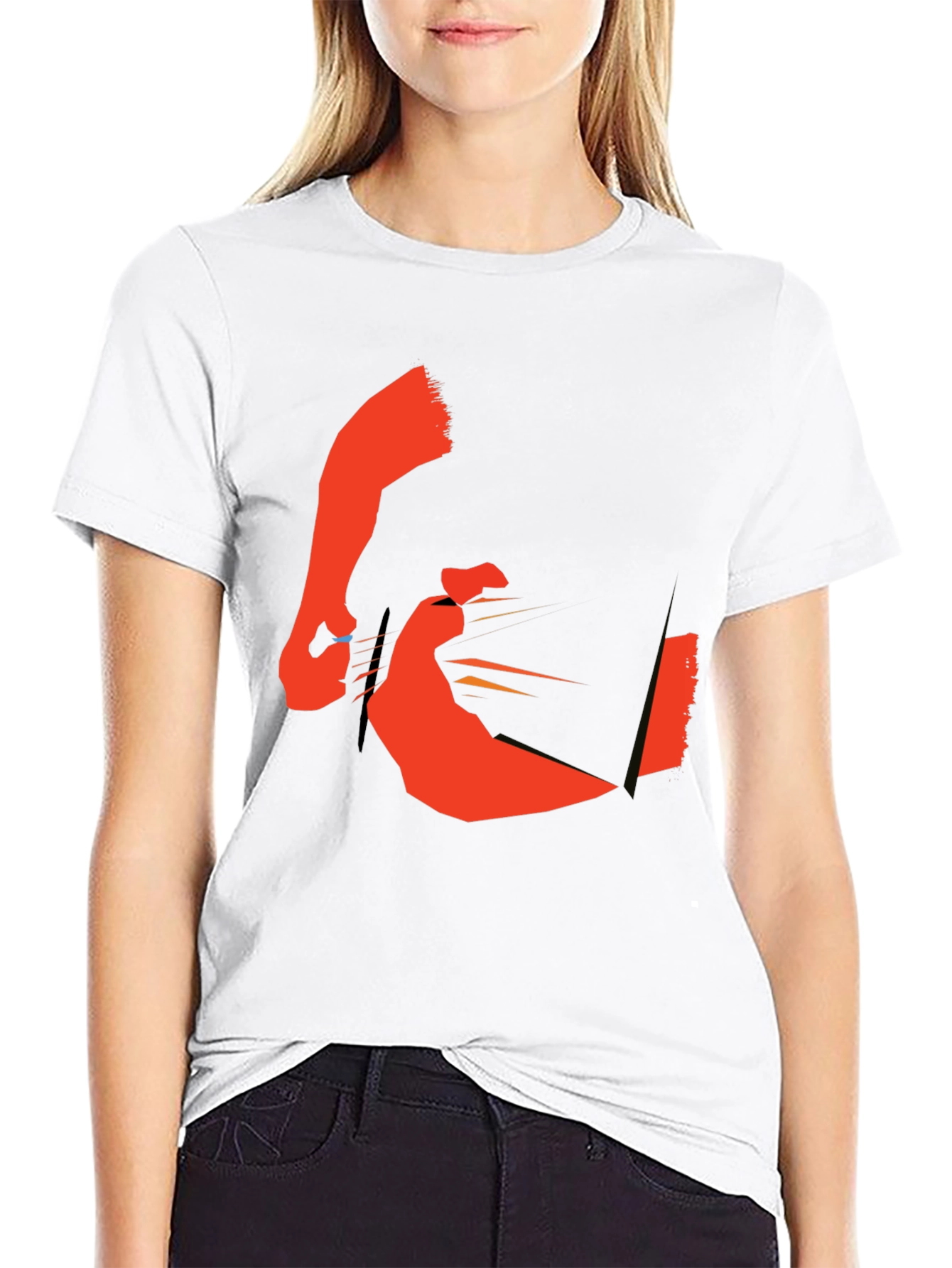 Abstract Graphic Black Crew Neck T-Shirt