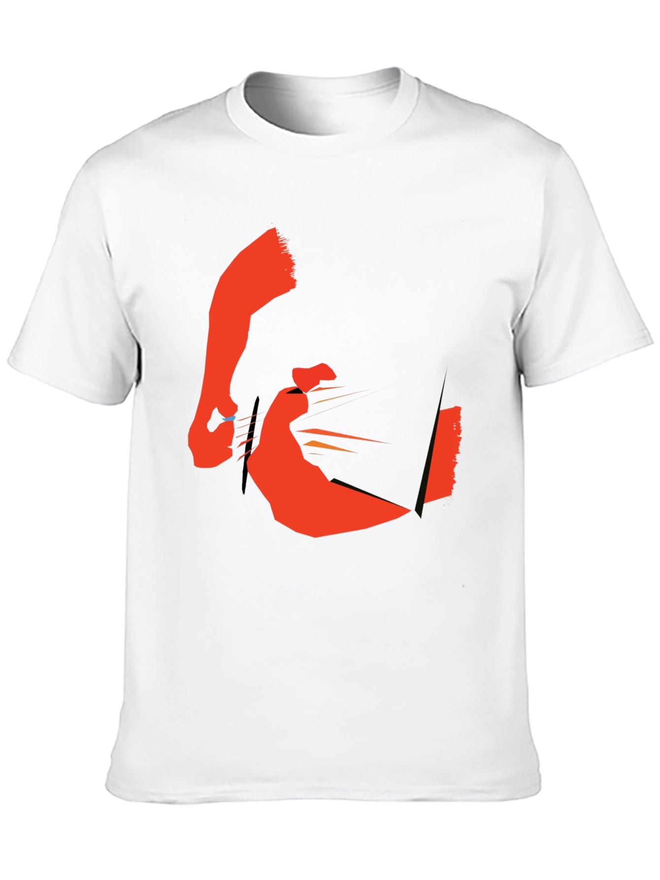 Abstract Graphic Black Crew Neck T-Shirt