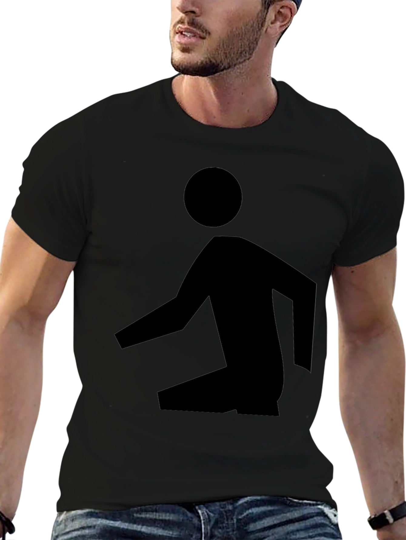 Abstract Man Black T-Shirt - Modern Graphic Tee