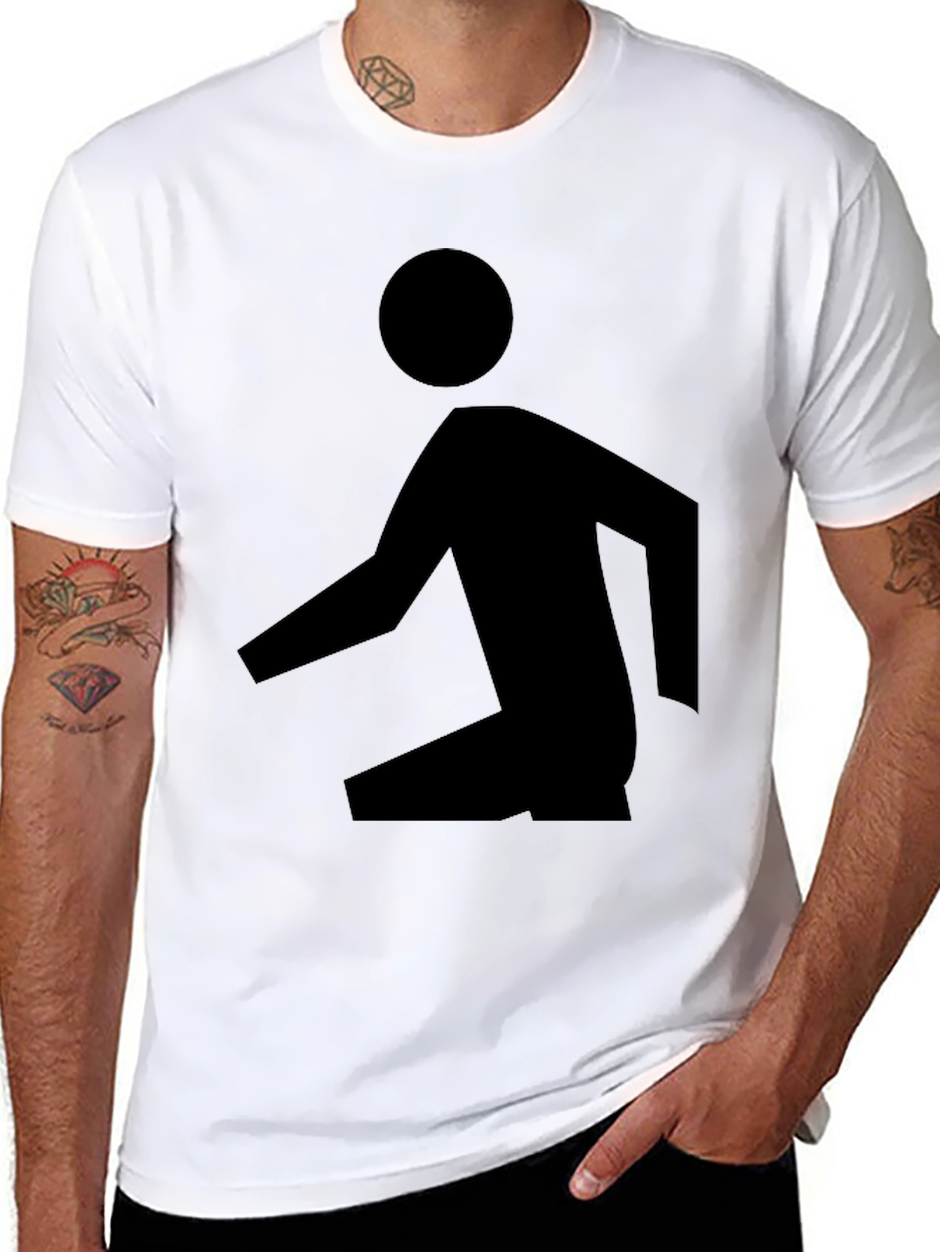 Abstract Man Black T-Shirt - Modern Graphic Tee