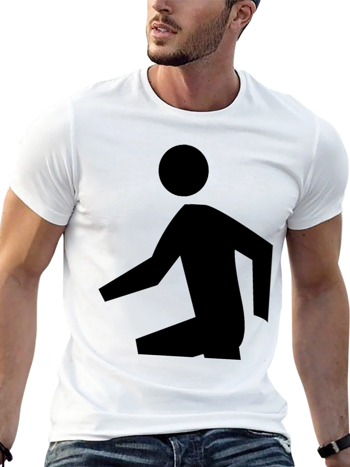 Abstract Man Black T-Shirt - Modern Graphic Tee