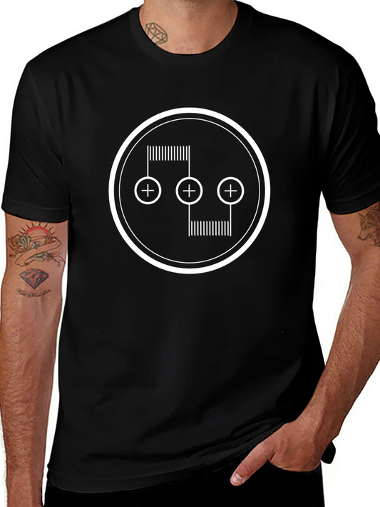 Abstract Graphic Tee - Black Cotton Blend Shirt