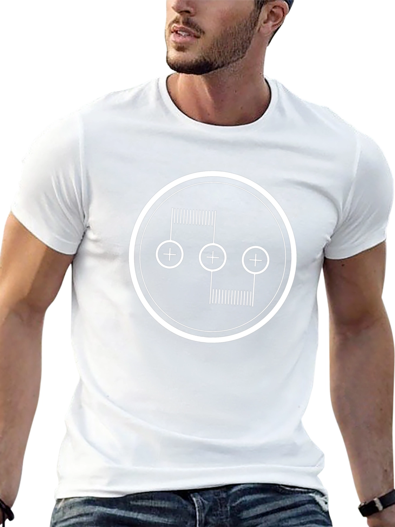 Abstract Graphic Tee - Black Cotton Blend Shirt