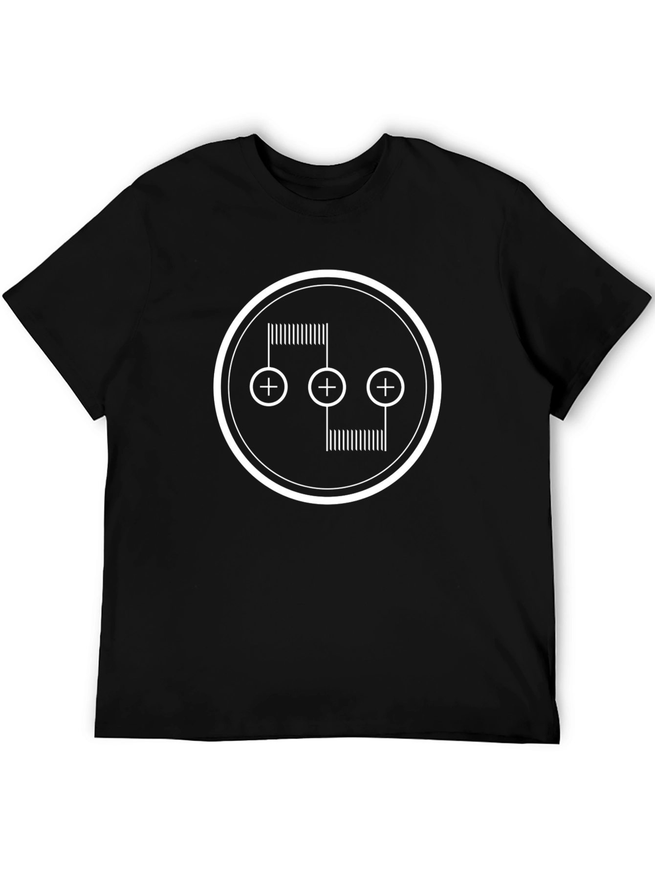 Abstract Graphic Tee - Black Cotton Blend Shirt
