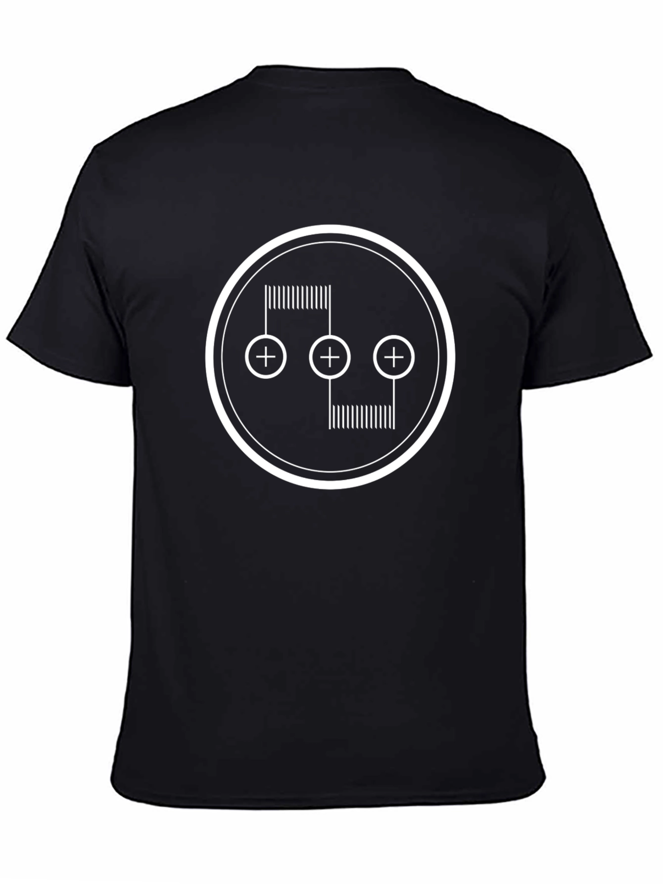 Abstract Graphic Tee - Black Cotton Blend Shirt