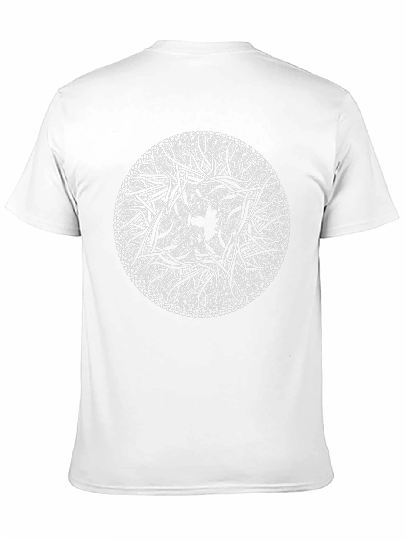 Abstract Circular Design Black T-Shirt