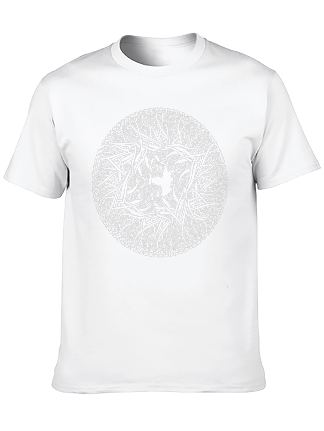 Abstract Circular Design Black T-Shirt
