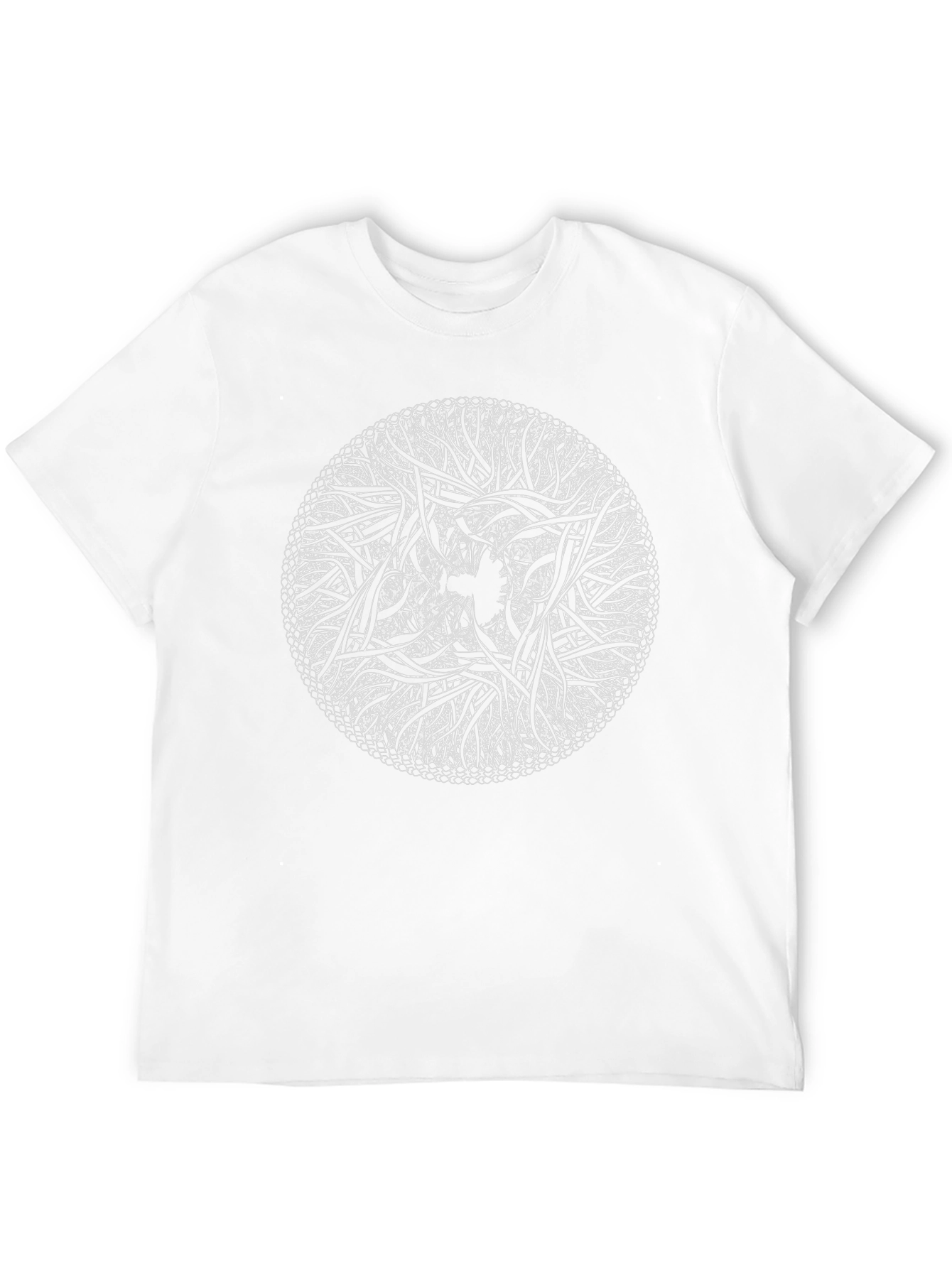 Abstract Circular Design Black T-Shirt