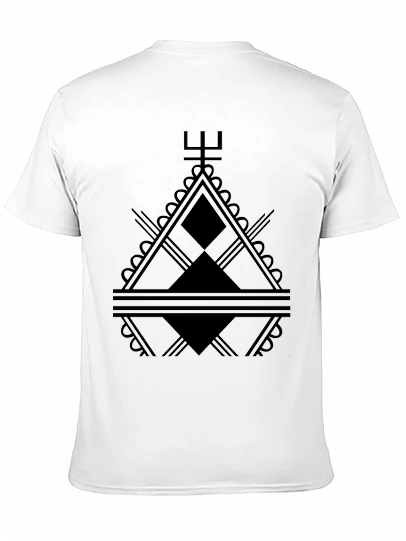 Abstract Geometric Graphic Print Black Tee