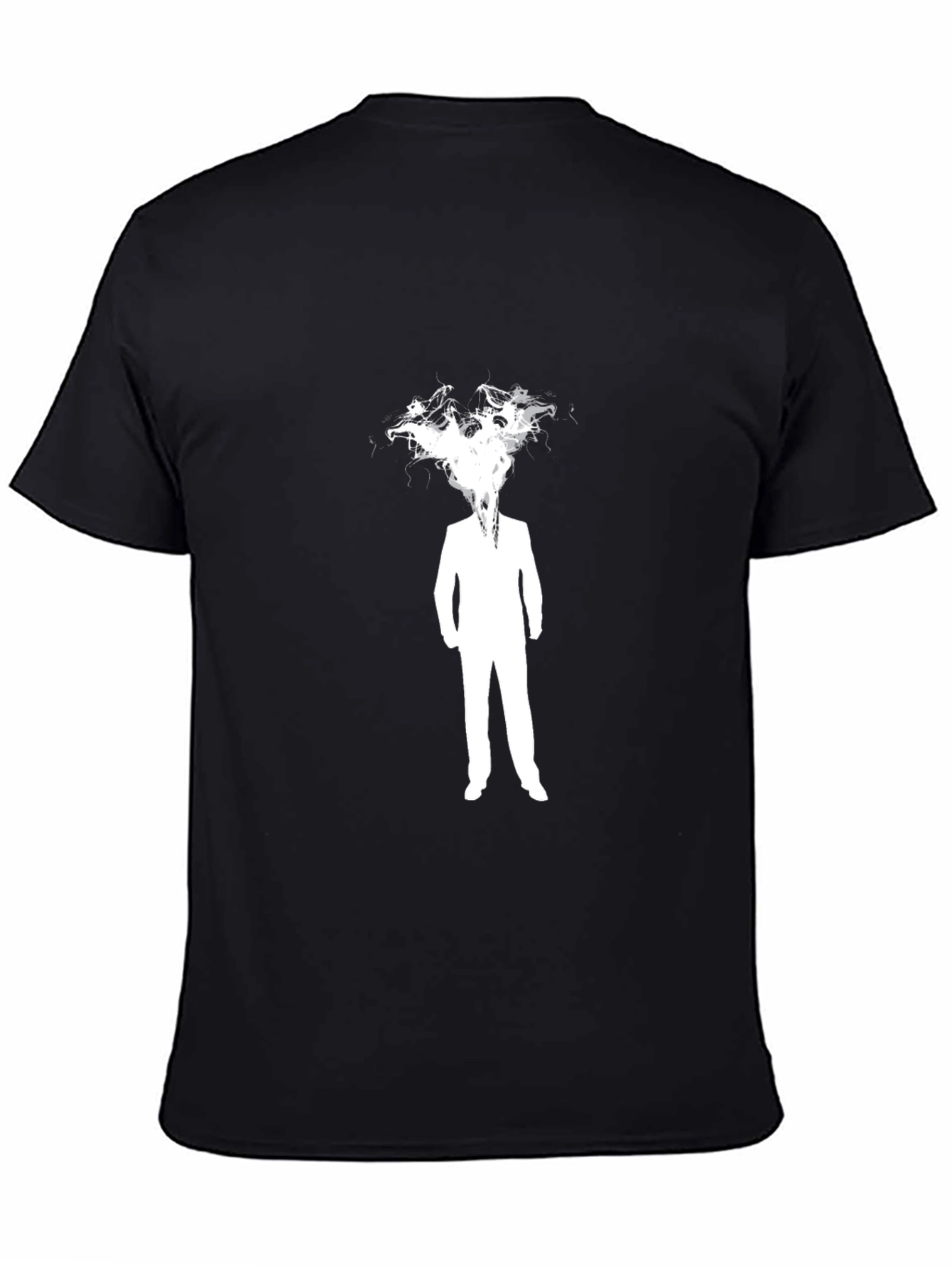 Abstract Man in Suit Graphic Black T-Shirt