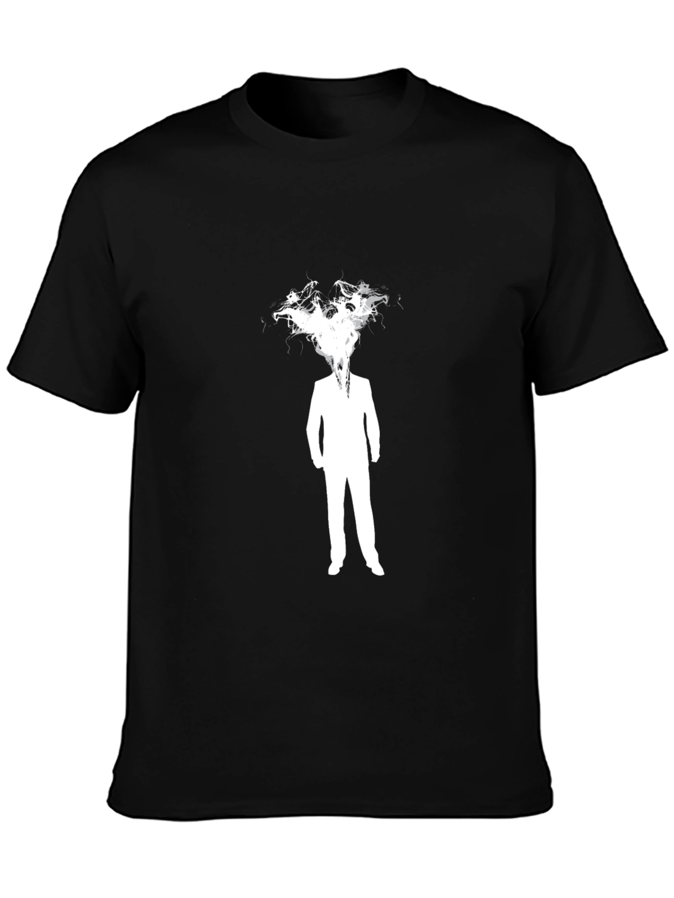 Abstract Man in Suit Graphic Black T-Shirt