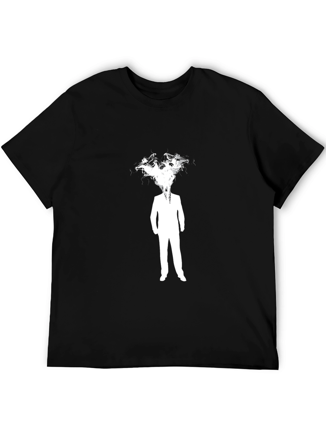 Abstract Man in Suit Graphic Black T-Shirt