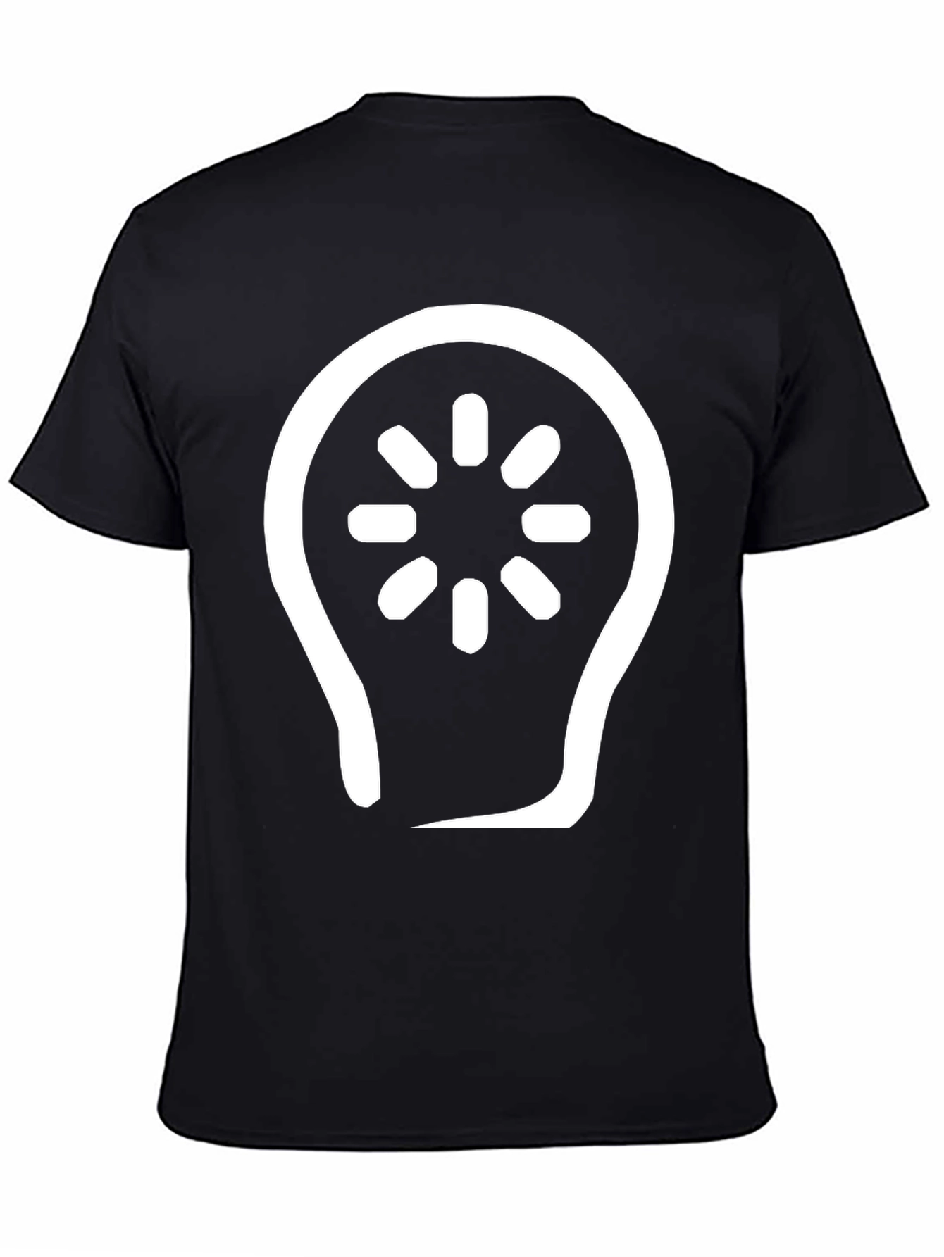 Abstract Light Bulb Graphic Tee - Black Cotton Blend