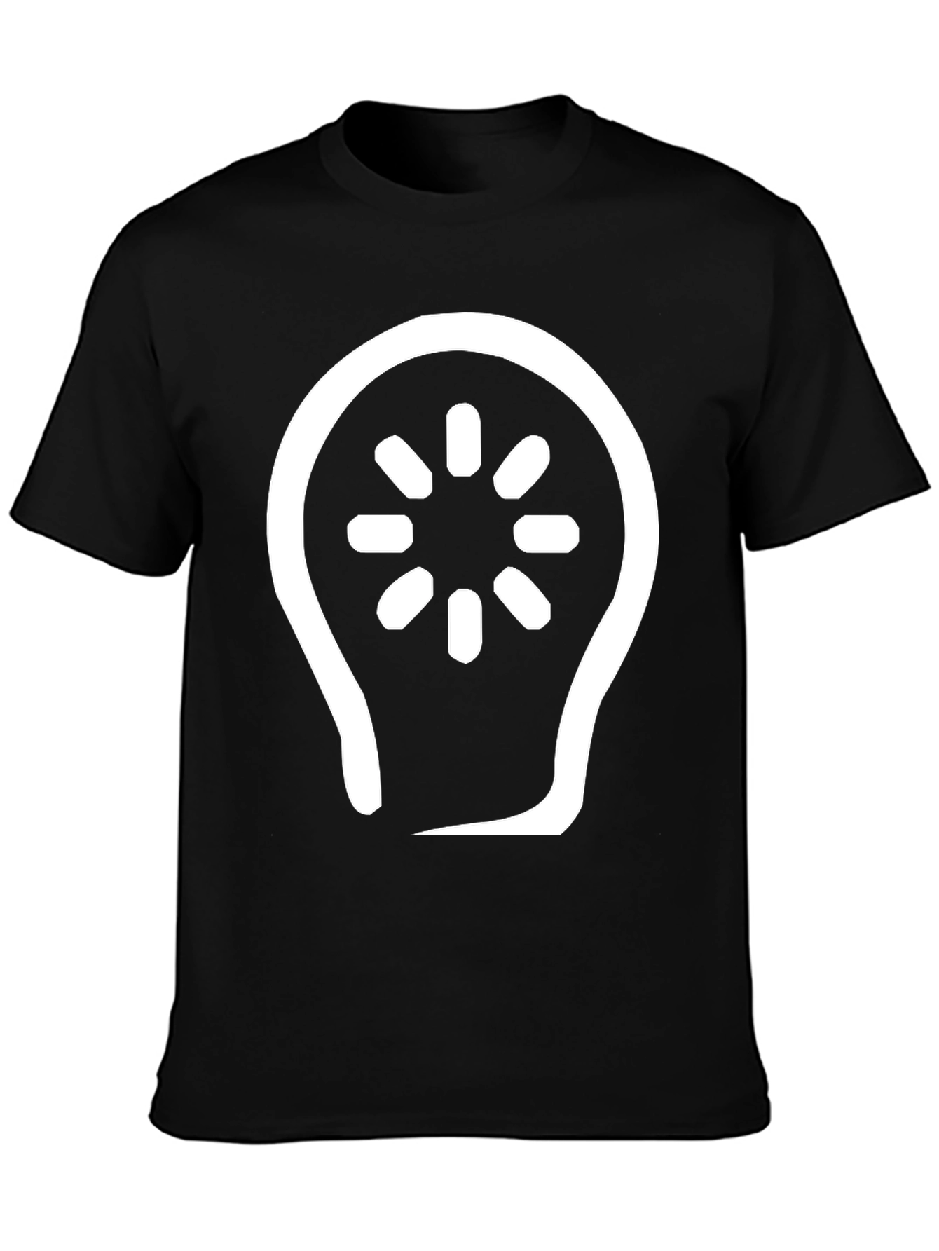 Abstract Light Bulb Graphic Tee - Black Cotton Blend