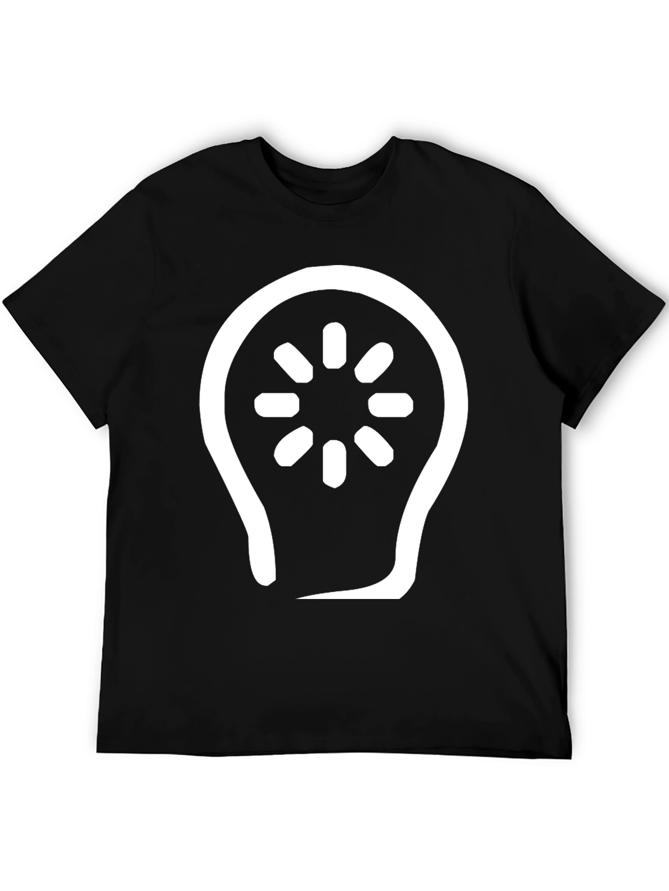 Abstract Light Bulb Graphic Tee - Black Cotton Blend