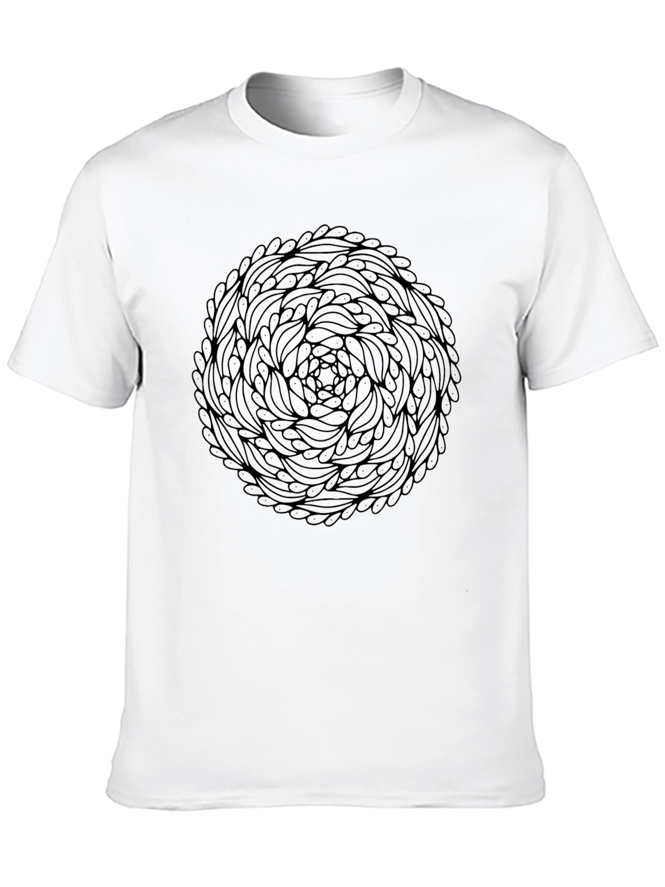 Abstract Mandala Graphic Black T-Shirt