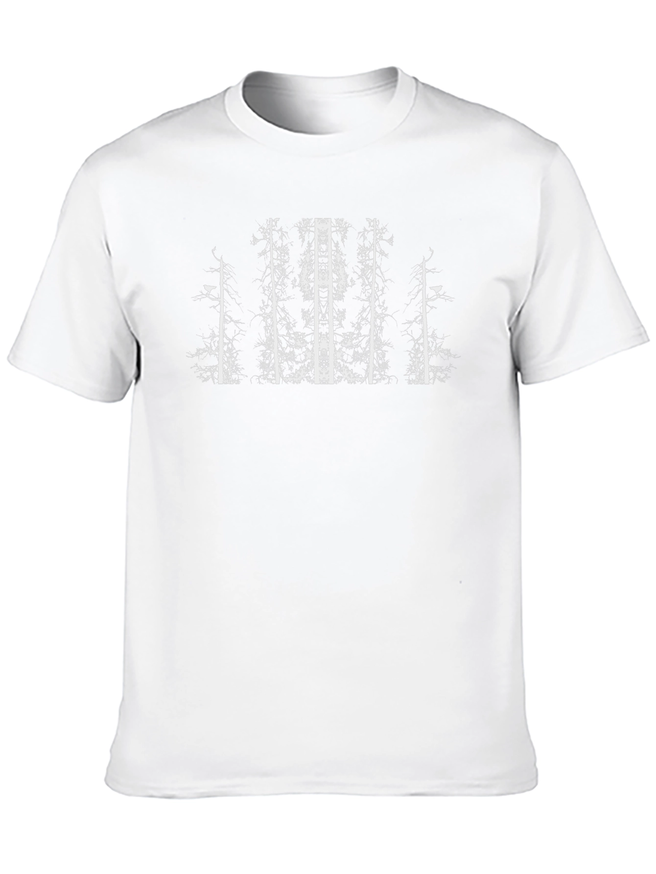 Abstract Forest Graphic Tee - Black Cotton T-Shirt