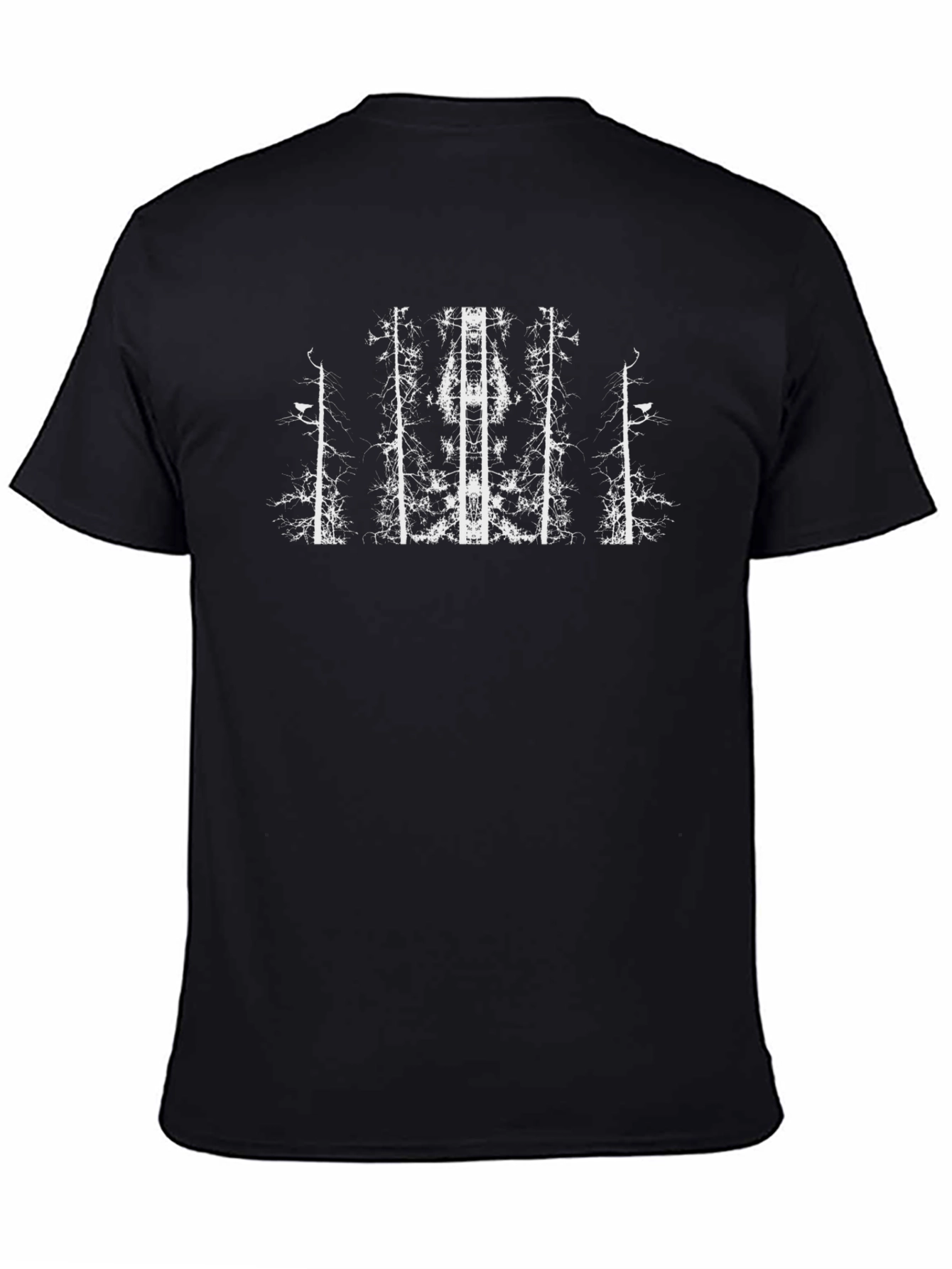 Abstract Forest Graphic Tee - Black Cotton T-Shirt