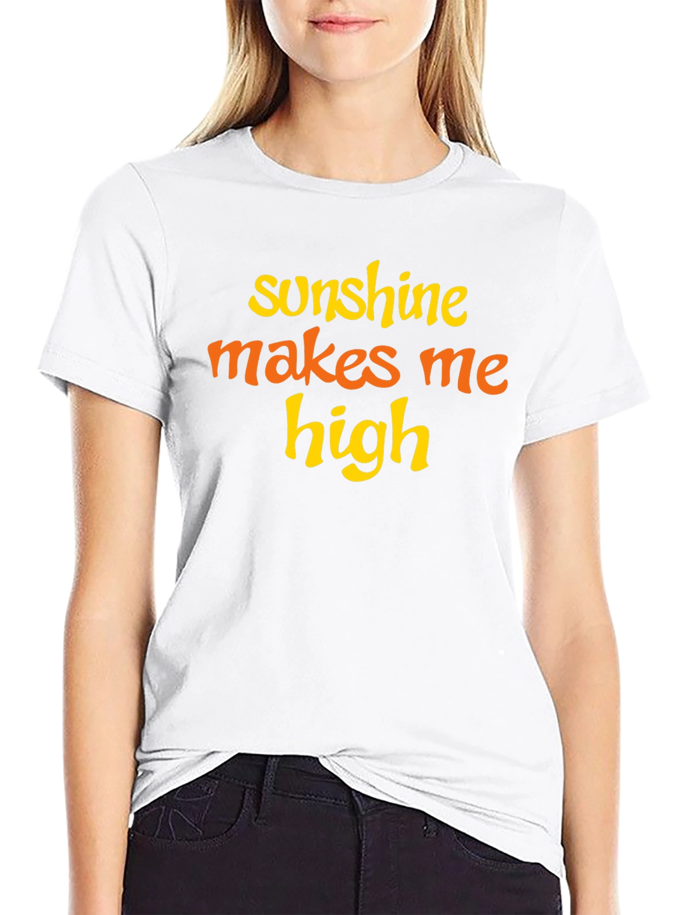 Sunshine Makes Me High Graphic Tee - Black