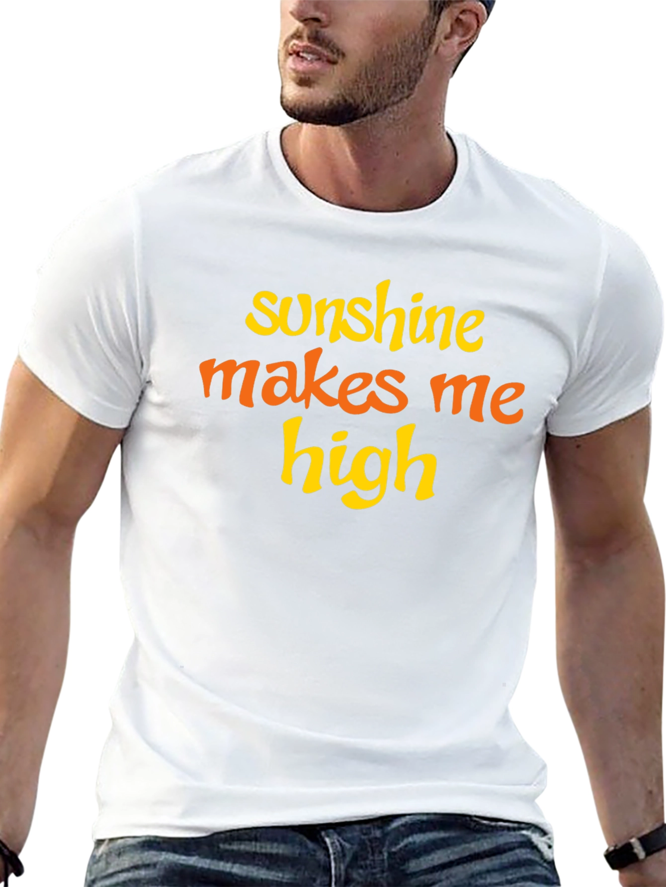 Sunshine Makes Me High Graphic Tee - Black