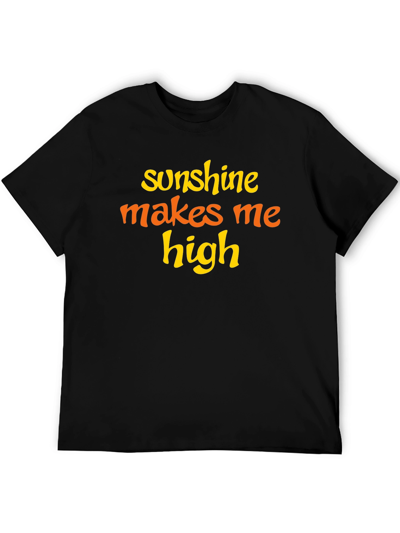 Sunshine Makes Me High Graphic Tee - Black