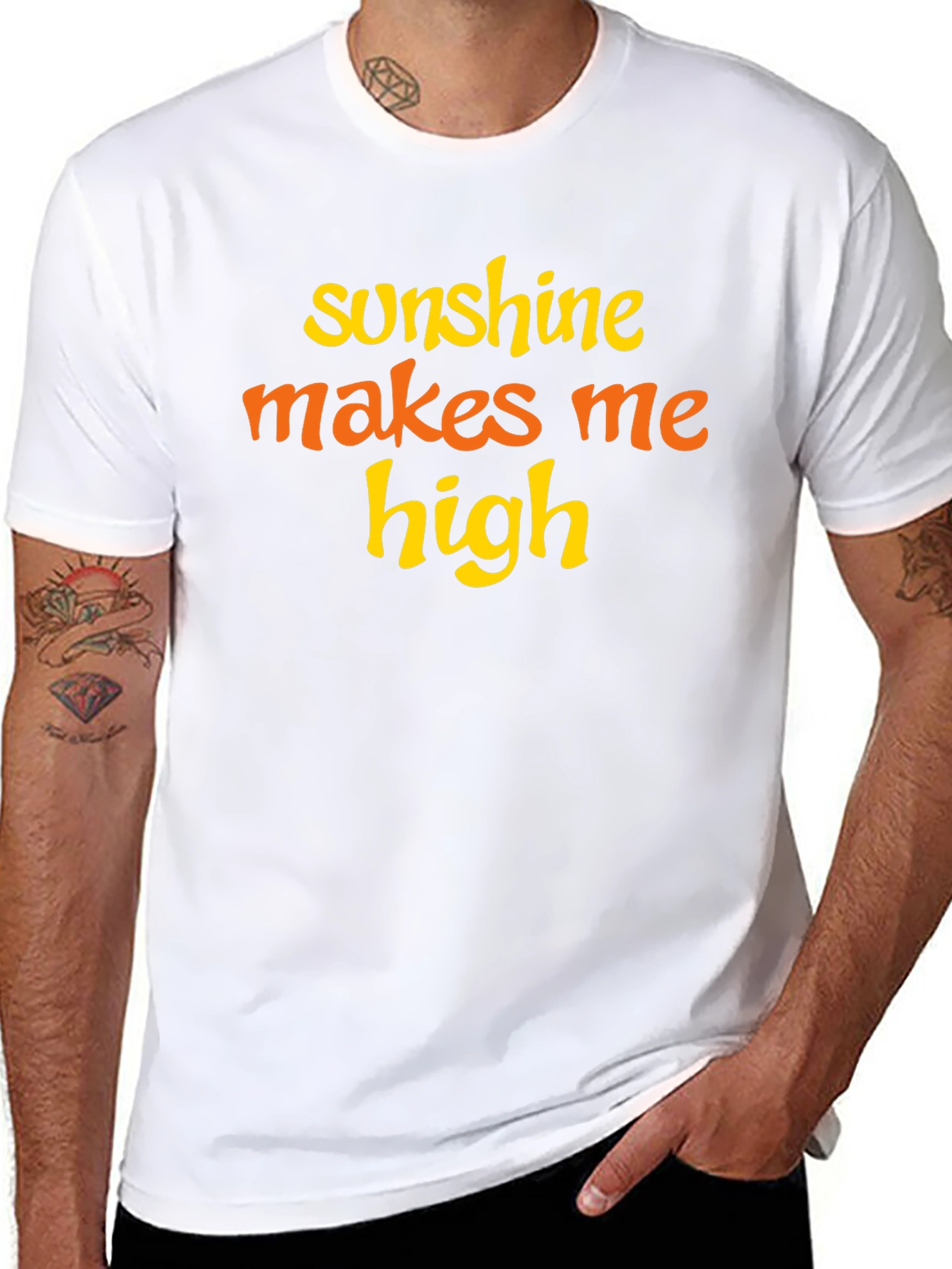 Sunshine Makes Me High Graphic Tee - Black